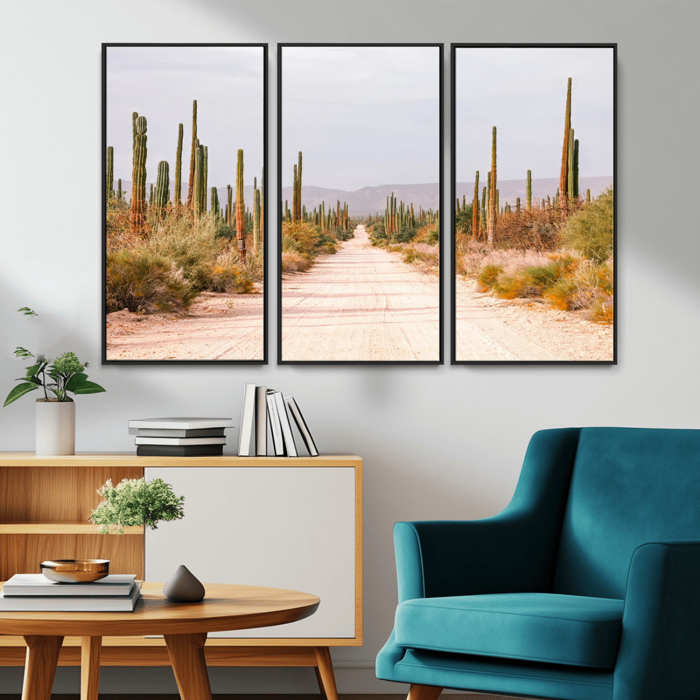 30742780-MGV-CV-36X24-Desert Cactus Wall Art Canvas Print, Framed Southwestern Art Picture Print, Bohemian Western Perfect Southwestern Boho Decor