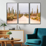 30742780-MGV-CV-36X24-Desert Cactus Wall Art Canvas Print, Framed Southwestern Art Picture Print, Bohemian Western Perfect Southwestern Boho Decor
