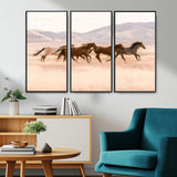 83644685-MGV-CV-36X24-Wild Horse Art Wall Art Canvas Print, Framed Rustic Western Art Picture Print, Desert Horse Scene Perfect Rustic Western Decor