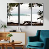 50382104-MGV-CV-36X24-Tropical Surf Wall Art Canvas Print, Framed Palm Tree View Art Picture Print, Beach House Art Perfect Boho Coastal Decor Artwork