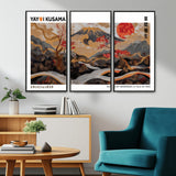 85375874-MGV-CV-36X24-Mount Fuji Abstract Wall Art – Japanese Landscape Canvas Print, Cherry Blossom & Red Sun Painting, Elegant Modern Zen Asian Home