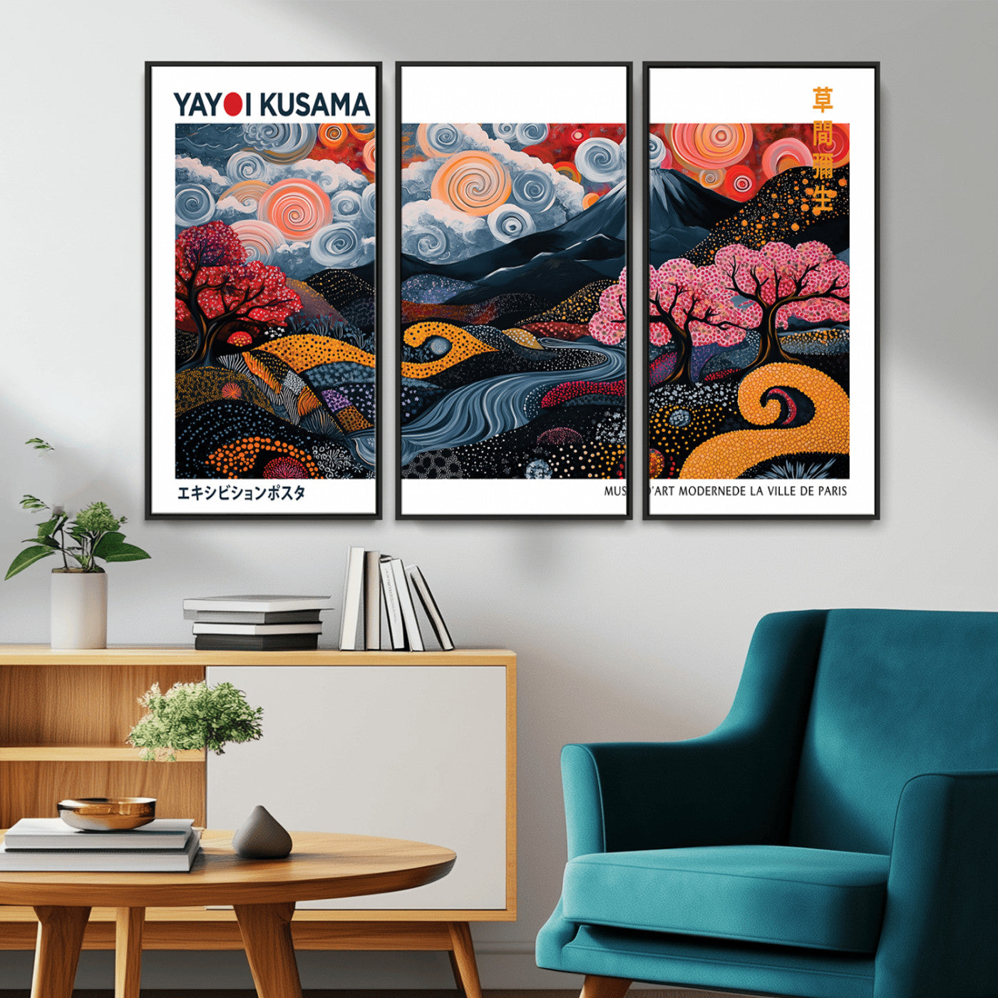 43879290-MGV-CV-36X24-Japanese Abstract Wall Art – Mount Fuji Cherry Blossom Canvas Print, Modern Asian Inspired Landscape Decor for Living Room,