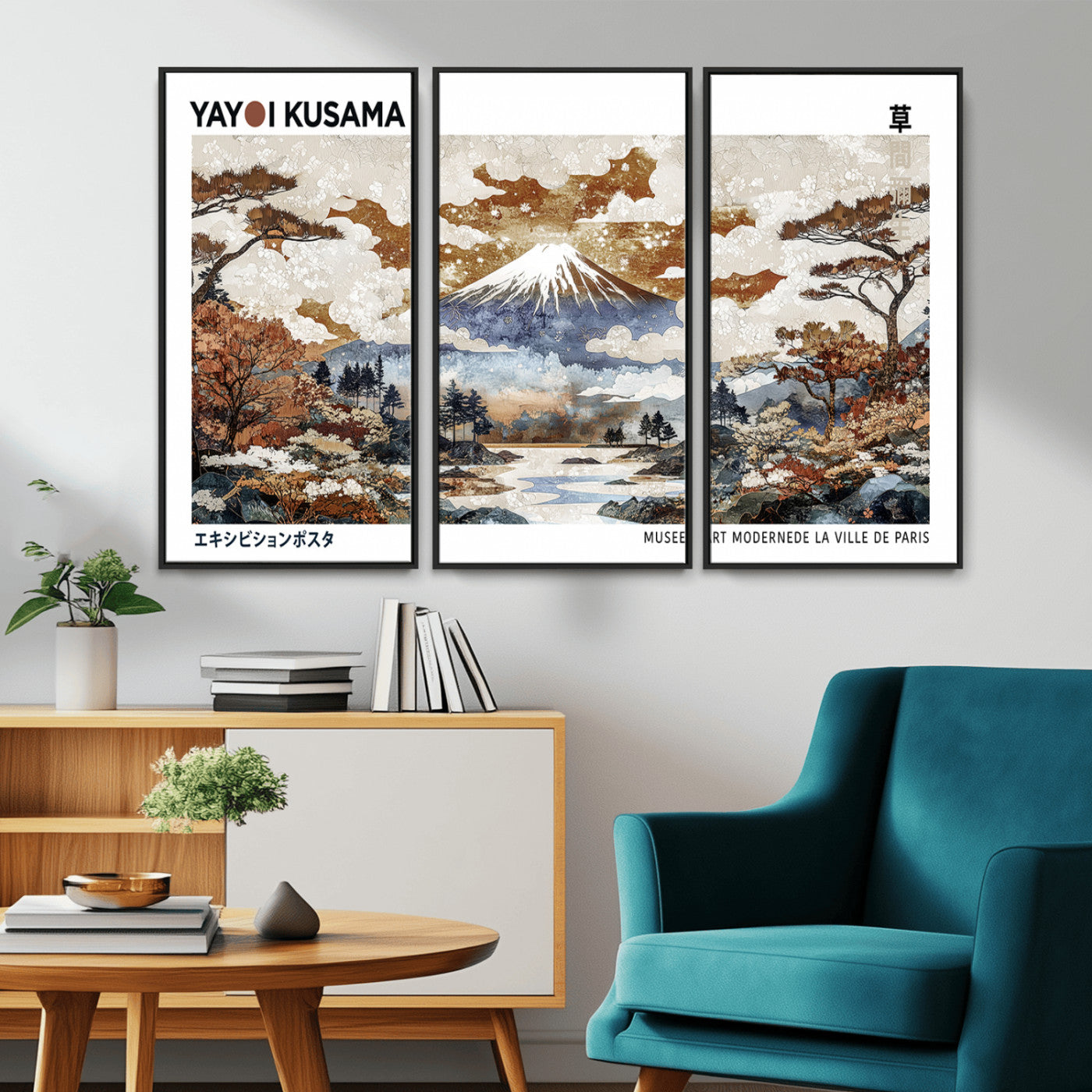 80111817-MGV-CV-36X24-Japanese Landscape Wall Art – Mount Fuji Autumn Canvas Print, Asian Inspired Nature Decor for Living Room, Bedroom, Office or