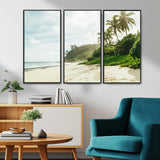 42984524-MGV-CV-36X24-Relaxing Beach Wall Art Canvas Print, Framed Ocean View Art Picture Print, Coastal Serenity Perfect Tropical Coastal Decor Artwork