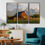 31771014-MGV-CV-36X24-Rustic Barn Wall Art Canvas Print, Framed Western Landscape Art Picture Print, Farmhouse Style Perfect Rustic Farmhouse Decor