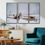 60308289-MGV-CV-36X24-Bison Wildlife Wall Art Canvas Print, Framed Snowy Prairie Art Picture Print, Western Landscape Perfect Rustic Winter Decor