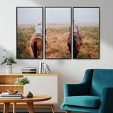 54943176-MGV-CV-36X24-Cowboy Wall Art Wall Art Canvas Print, Framed Western Canvas Art Picture Print, Rustic Ranch Scene Perfect Rustic Western Decor