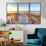 73351887-MGV-CV-36X24-Ocean Sunset Wall Art Wall Art Canvas Print, Framed Nautical Photography Art Picture Print, Summer Beach House Decor Perfect