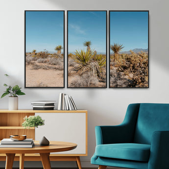 35156165-MGV-CV-36X24-Joshua Tree Wall Art Canvas Print, Framed Desert Landscape Art Picture Print, Warm Earth Tones Perfect Southwestern Minimalist