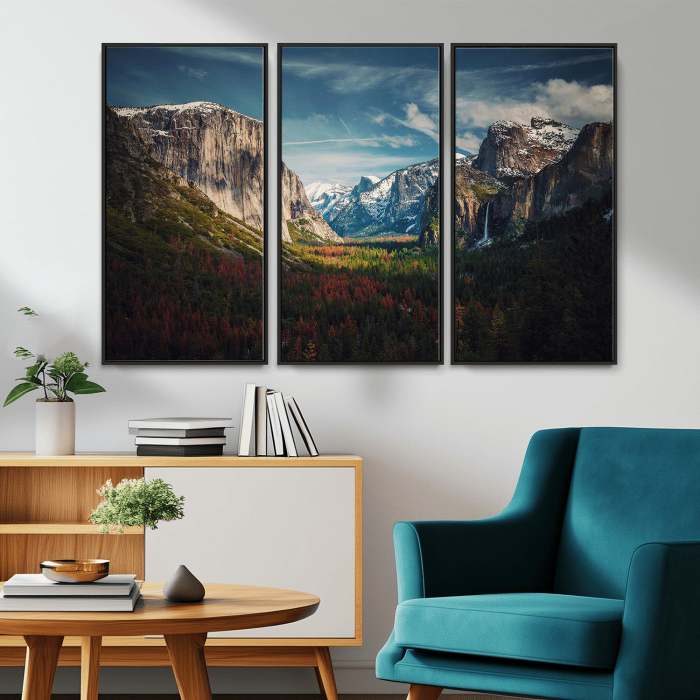 15244033-MGV-CV-36X24-Yosemite National Wall Art Canvas Print, Framed Mountain Landscape Art Picture Print, El Capitan Perfect Rustic Farmhouse Decor
