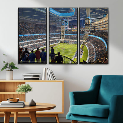 41816511-MGV-CV-36X24-Chicago Dome Stadium Wall Art – Futuristic Football Arena Canvas Print, Modern Sports Fan Decor for Man Cave, Office, Bar, or