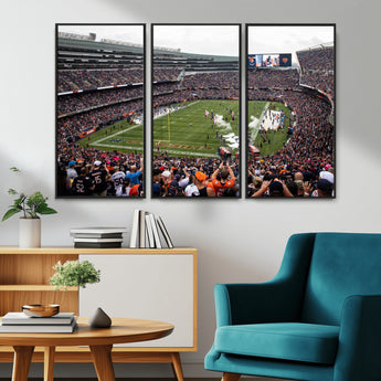 18347149-MGV-CV-36X24-Soldier Field Wall Art – Chicago Bears Football Stadium Canvas Print, Game Day Sports Decor for Man Cave, Bar, Office, or Living