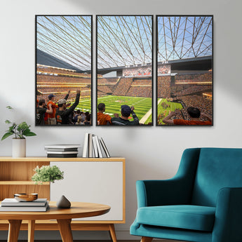 81960112-MGV-CV-36X24-Futuristic Football Stadium Wall Art – Modern Dome Arena Canvas Print, Chicago Bears Concept Design Sports Decor for Man Cave or