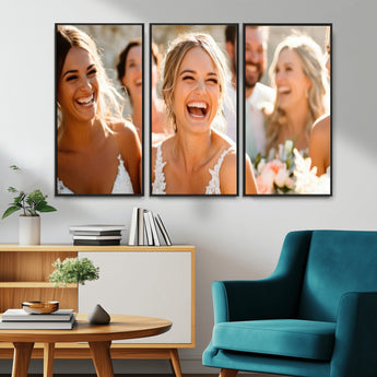 CSTM912-MGV-CV-36X24-Framed Wedding Canvas Print - Custom Wall Art Keepsake for Couples, Elegant Home Decoration Gift, Create Your Own Photo Canvas