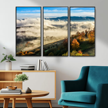 21551192-MGV-CV-36X24-Landscape Wall Art – Autumn Mountain View Canvas Print, Scenic Nature Photography Decor for Bedroom, Living Room, Office, Cabin or