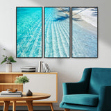 68127042-MGV-CV-36X24-Beach Wall Art – Tropical Ocean Canvas Print, Clear Water and White Sand Photography Decor for Bedroom, Living Room, Office,