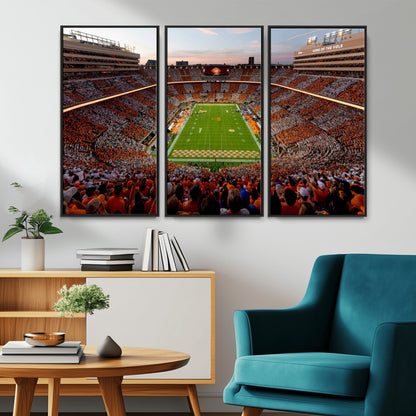 37160229-MGV-CV-36X24-Tennessee Volunteers Wall Art – Neyland Stadium Sunset Checkerboard Game Canvas Print, Vols Football Panorama Sports Decor