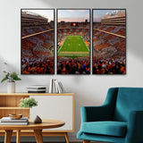 37160229-MGV-CV-36X24-Neyland Stadium Wall Art – Panoramic Tennessee Volunteers Sunset Canvas Print, Checkerboard Crowd Football Game Day Decor for
