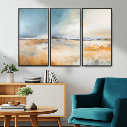 12135-MGV-CV-36X24-Soft Horizon Wall Art Canvas Print, Framed Golden Field Art Picture Print, Dreamy Horizon Perfect Minimalist Earthy Decor Artwork