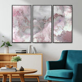 16416-MGV-CV-36X24-Blush Marble Wall Art Canvas Print, Framed Rose Gold Art Picture Print, Pink Cloudy Perfect Modern Glam Decor Artwork