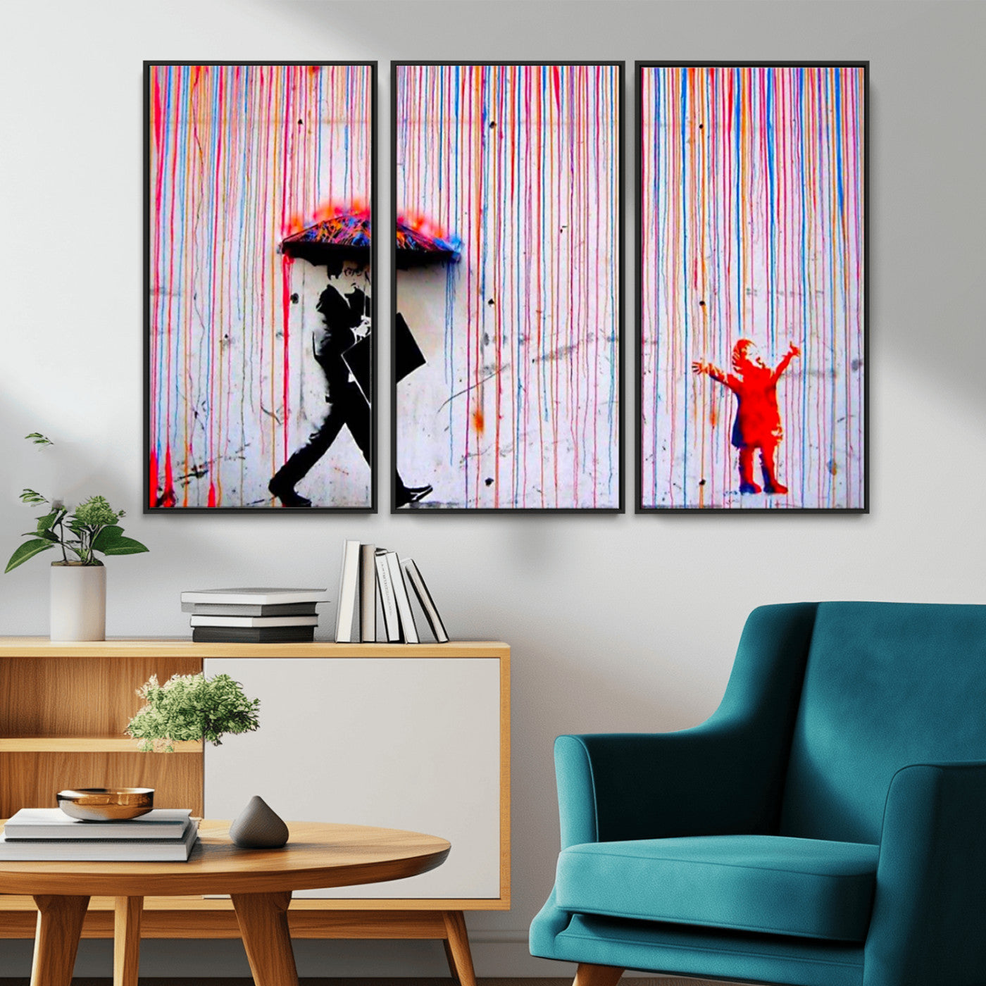 69505-MGV-CV-36X24-Graffiti Girl Wall Art Canvas Print, Framed Urban Contrast Art Picture Print, Vibrant Graffiti Perfect Urban Pop Decor Artwork