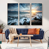 33428-MGV-CV-36X24-Ocean Sunrise Wall Art – Serene Seascape Canvas Print, Coastal Home or Office Decor, Perfect for Living Room, Bedroom, or Study