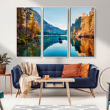 32962-MGV-CV-36X24-Mountain Lake Wall Art – Tranquil Autumn Landscape Canvas Print, Nature Reflection Decor for Living Room, Bedroom, Office or Cabin
