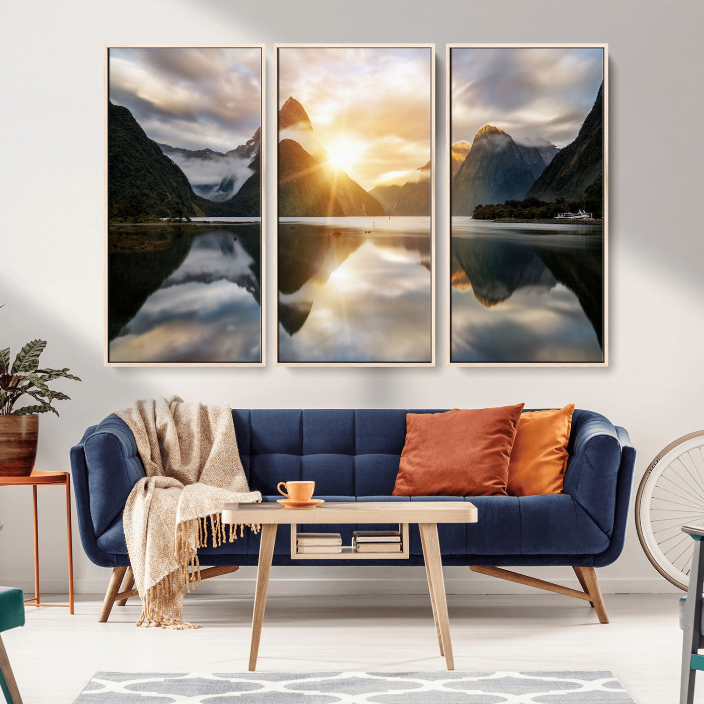 78842-MGV-CV-36X24-Sunrise Mountain Reflection Wall Art – Stunning Nature Landscape Canvas Print for Home, Office, Living Room or Relaxing Space