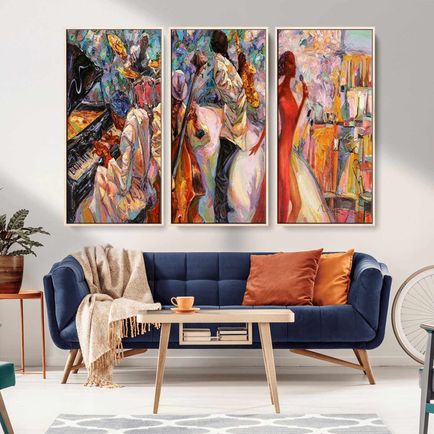 20362-MGV-CV-36X24-Jazz Band Wall Art – Vibrant Music Scene Canvas Print, Colorful Jazz Night Decor for Living Room, Music Studio, Office or Lounge