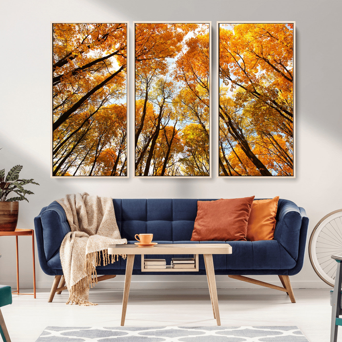 11823-MGV-CV-36X24-Golden Autumn Tree Canopy Wall Art – Stunning Fall Forest Leaves Print, Warm Seasonal Nature Decor for Home, Office or Cabin