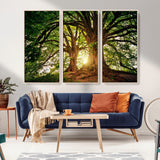 52150-MGV-CV-36X24-Majestic Tree Wall Art – Large Nature Canvas Print with Sunlight Through Branches, Rustic Forest Decor for Living Room, Bedroom or