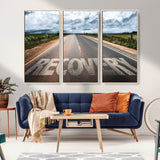 50743-MGV-FC-48X32-3P_Natural-Healing Road Wall Art – Motivational Highway Canvas Print, Inspirational Journey Decor for Office, Gym or Living Room