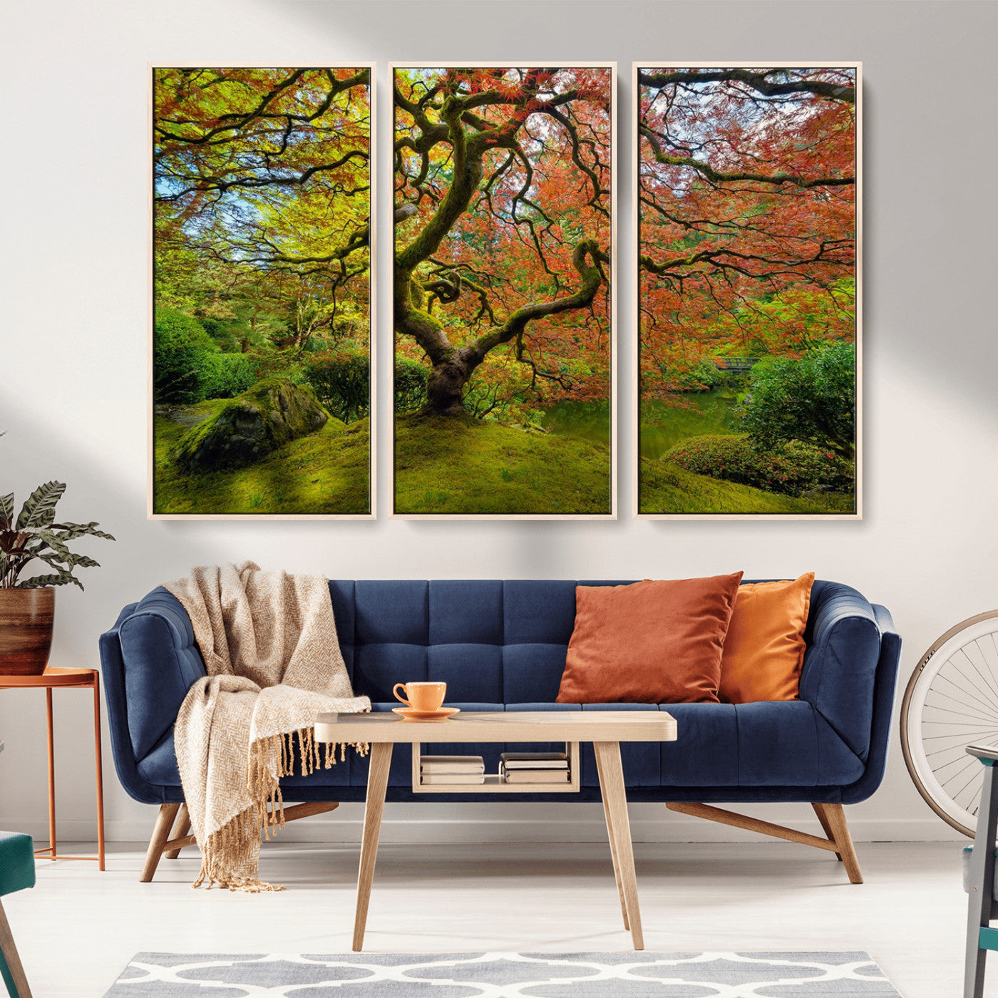 10316-MGV-CV-36X24-Japanese Maple Tree Wall Art – Colorful Autumn Foliage Canvas Print, Zen Nature Landscape Artwork for Living Room Bedroom, or