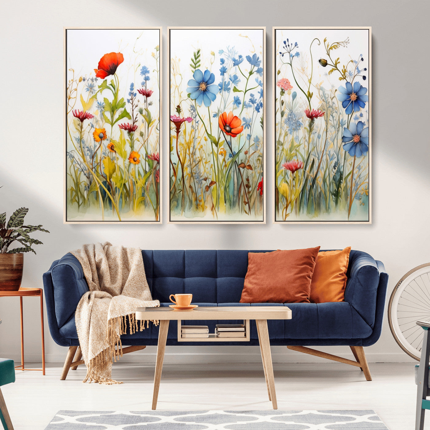 45019-MGV-CV-36X24-Wildflower Garden Wall Art – Colorful Botanical Floral Canvas Print, Nature-Inspired Decor for Living Room, Bedroom or Office