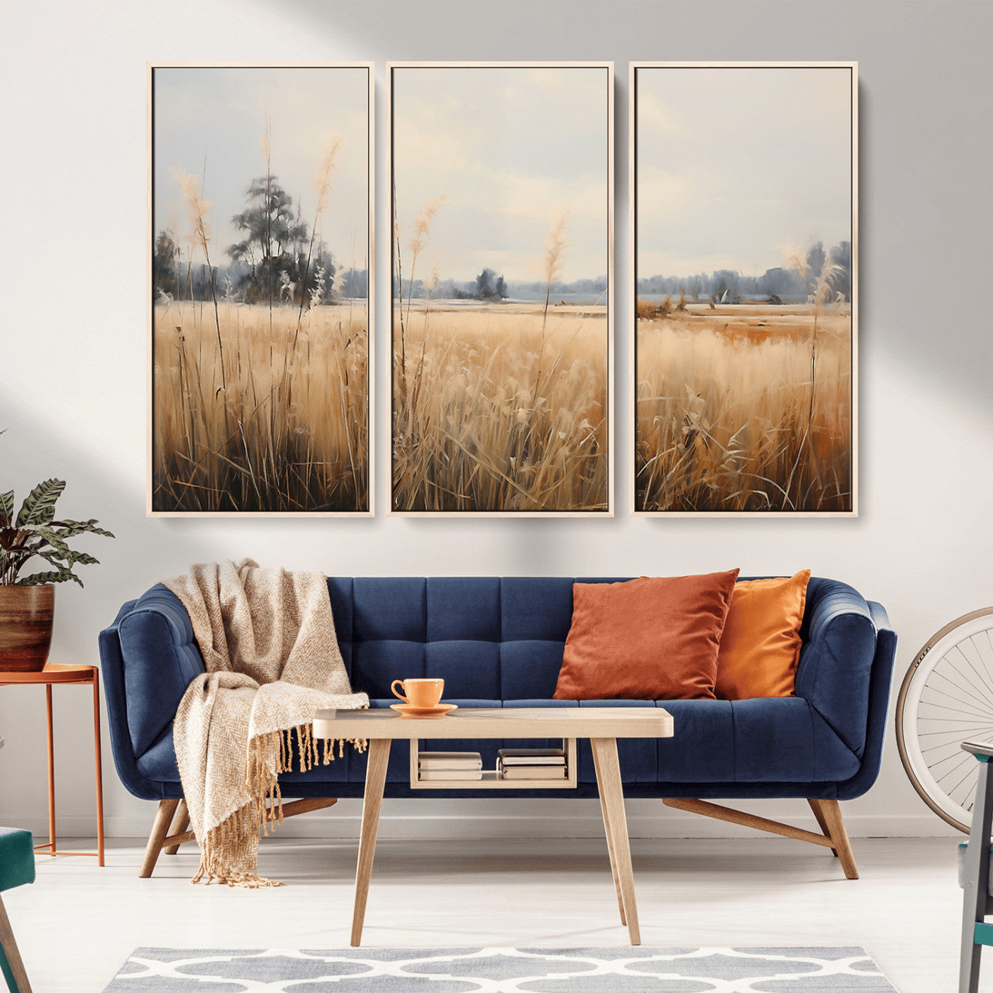 38193-MGV-CV-36X24-Golden Meadow Wall Art – Serene Grassland Landscape Canvas Print, Rustic Nature Decor for Bedroom, Living Room or Farmhouse