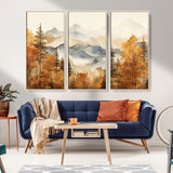 72950-MGV-CV-36X24-Autumn Mountain Forest Wall Art – Golden Fall Landscape Canvas Print, Nature-Inspired Home Decor for Living Room, Bedroom or
