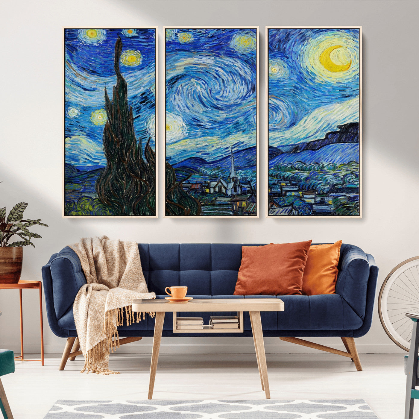 39177-MGV-CV-36X24-Starry Night Wall Art – Vincent van Gogh Famous Painting Canvas Print, Timeless Starry Sky Decor for Living Room, Bedroom or
