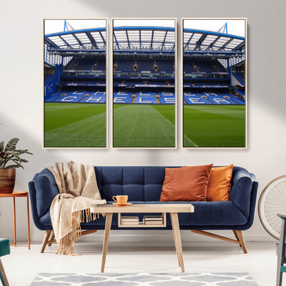 59508-MGV-CV-36X24-Chelsea Stadium Wall Art – Stamford Bridge Football Arena Canvas Print, Iconic Soccer Artwork for Living Room, Office, Game Room