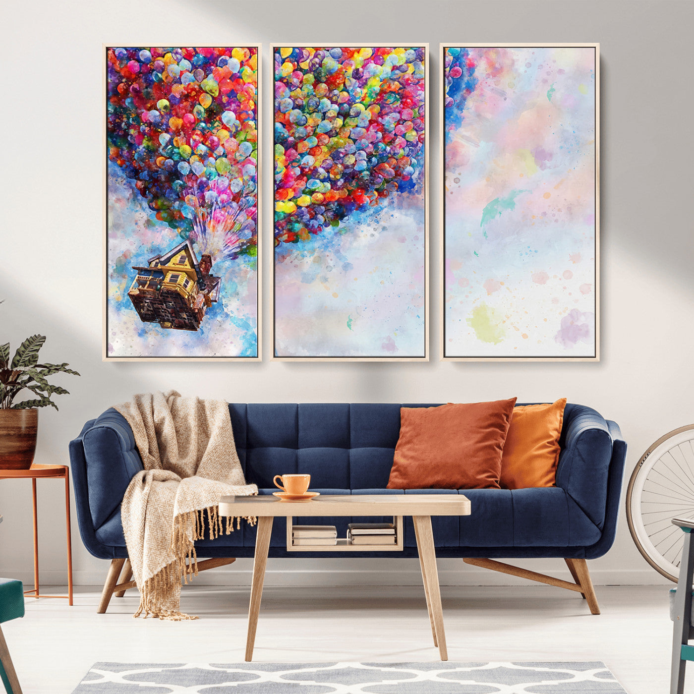 29167-MGV-CV-36X24-Colorful Balloon House Wall Art – Vibrant Fantasy Canvas Print, Whimsical Adventure Decor for Living Room, Bedroom or Kids Room