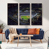16515-MGV-FC-48X32-3P_Natural-Dodgers Stadium Wall Art Canvas Print, Framed Baseball Stadium Art Picture Print, Dodgers Field Perfect Sport Room Decor Artwork