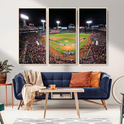 47365-MGV-CV-36X24-Fenway Park Stadium Wall Art Canvas Print, Framed Boston Baseball Stadium Art Picture Print, MLB Stadium Field Perfect Sport Room