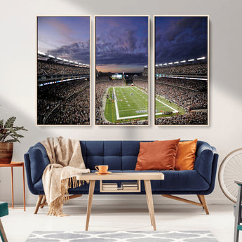 52712-MGV-CV-36X24-Gillette Stadium Field Wall Art Canvas Print, Framed Massachusetts Stadium Art Picture Print, Gillette Stadium Perfect Sport Room