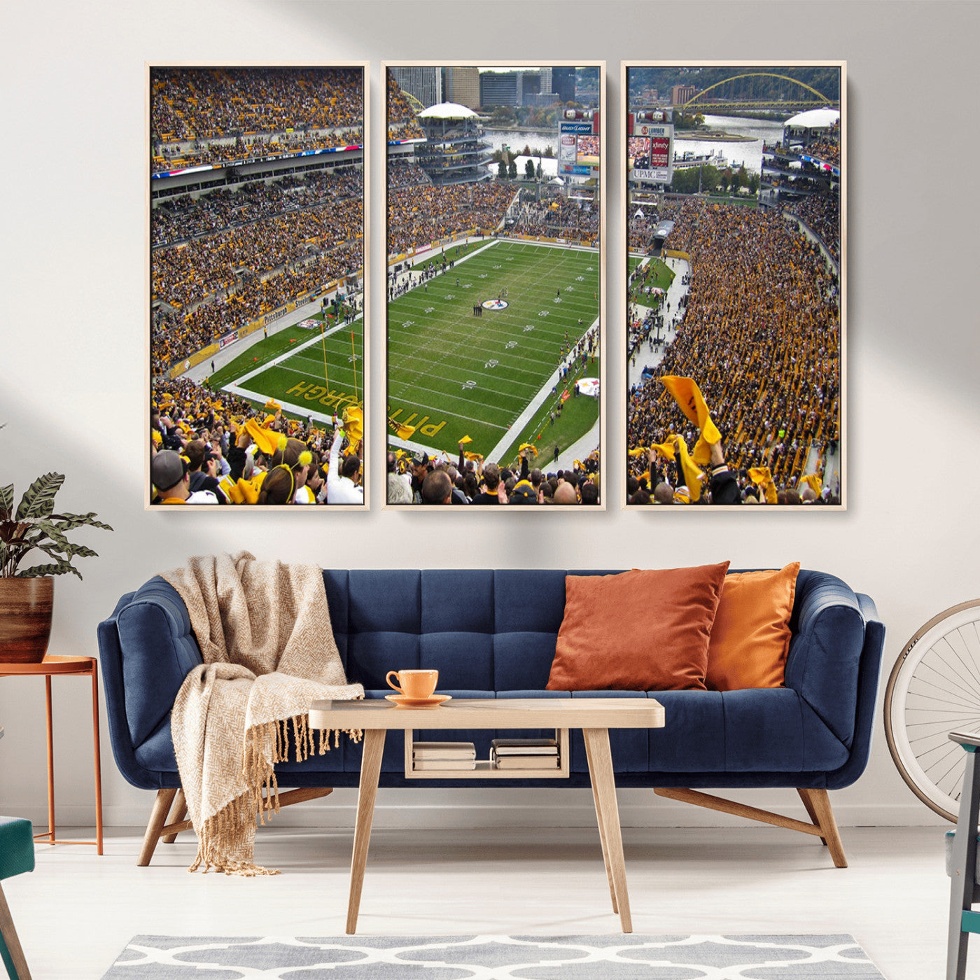 51419-MGV-CV-36X24-Heinz Field Wall Art Canvas Print, Framed Pittsburgh Stadium Field Art Picture Print, Heinz Stadium Field Perfect Sports Room