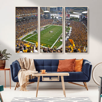 51419-MGV-CV-36X24-Heinz Field Wall Art Canvas Print, Framed Pittsburgh Stadium Field Art Picture Print, Heinz Stadium Field Perfect Sports Room