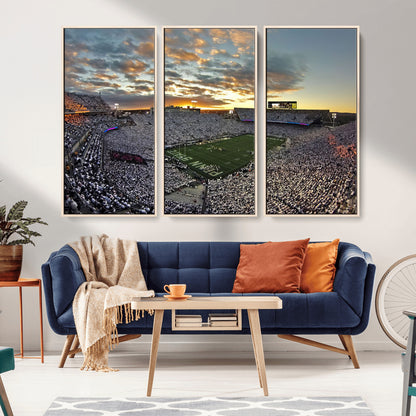 38807-MGV-CV-36X24-Beaver Stadium Wall Art Canvas Print, Framed Beaver Stadium Field Art Picture Print, Football Stadium Perfect Sport Room Decor