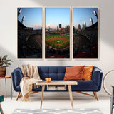 67670-MGV-CV-36X24-PNC Park Stadium Wall Art Canvas Print, Framed Pittsburgh Pirates Stadium Art Picture Print, PNC Park Field Perfect Sport Room
