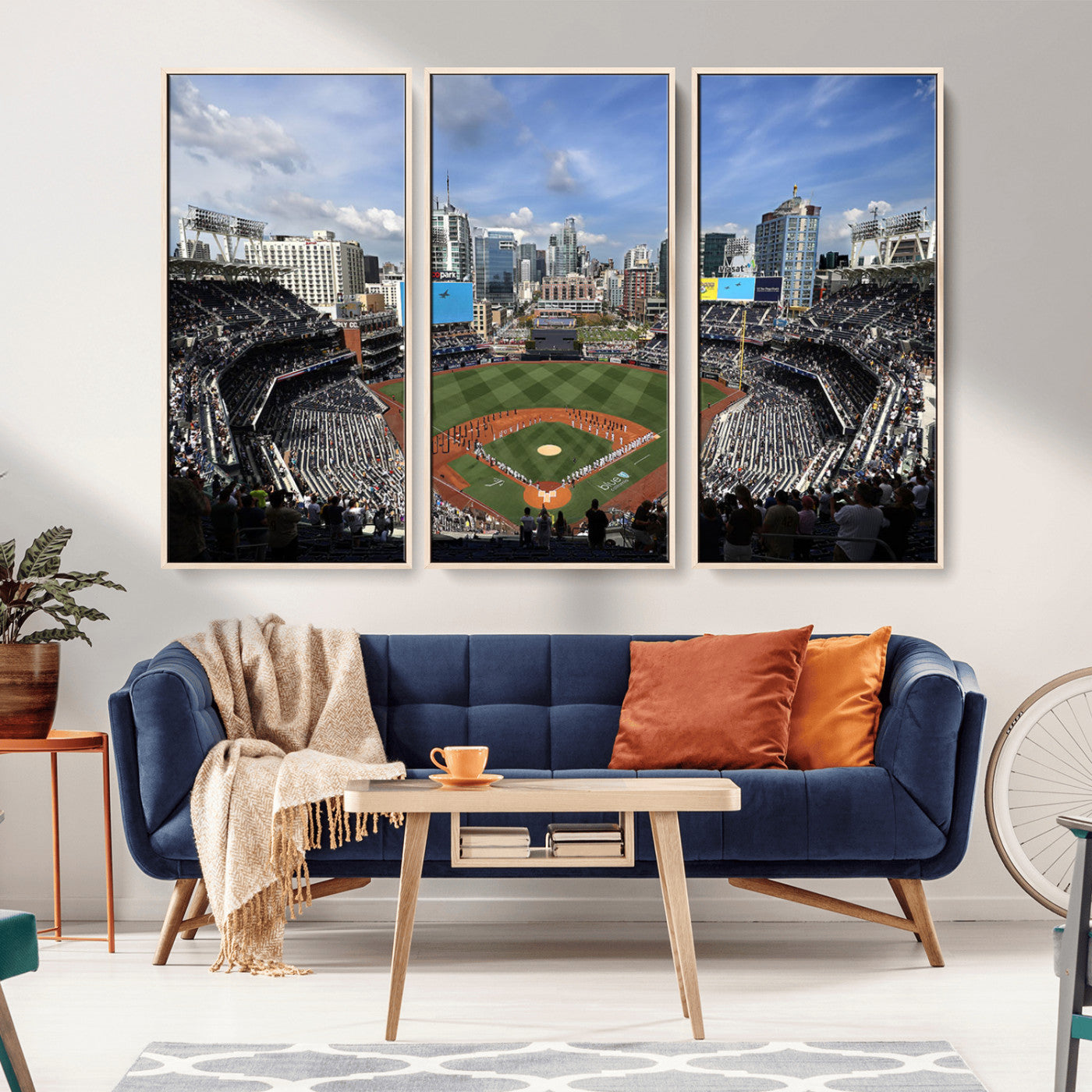 87122-MGV-CV-36X24-Petco Park Field Wall Art Canvas Print, Framed San Diego Stadium Art Picture Print, Petco Park Stadium Perfect Sport Room Decor