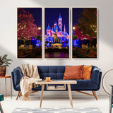 79435-MGV-CV-36X24-Disney Castle Wall Art Canvas Print, Framed Magic Kingdom Art Picture Print, Disney World Perfect Child Room Decor Artwork