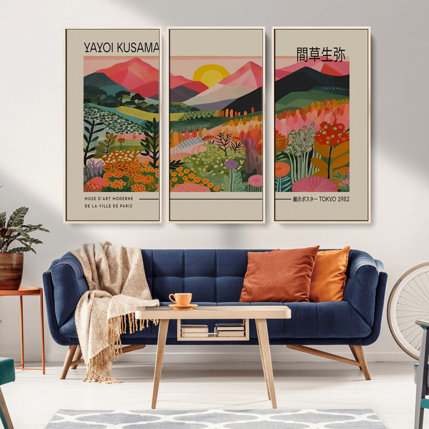 39485-MGV-CV-36X24-Floral Mountain Sunrise Wall Art – Panoramic Botanical Landscape Canvas Print, Colorful Nature Scene for Living Room, Bedroom,