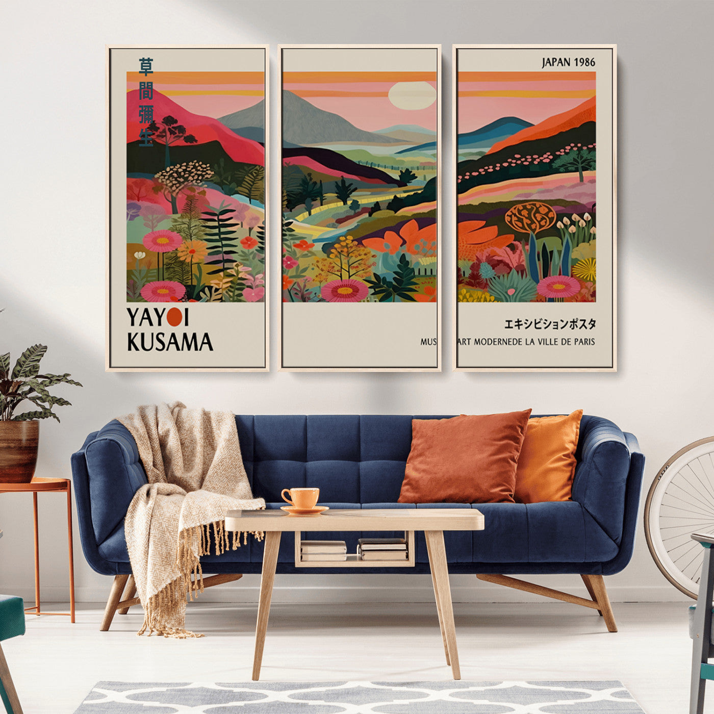 87360-MGV-CV-36X24-Colorful Botanical Landscape Wall Art – Panoramic Nature Canvas Print, Vibrant Floral Field Artwork for Living Room, Bedroom,